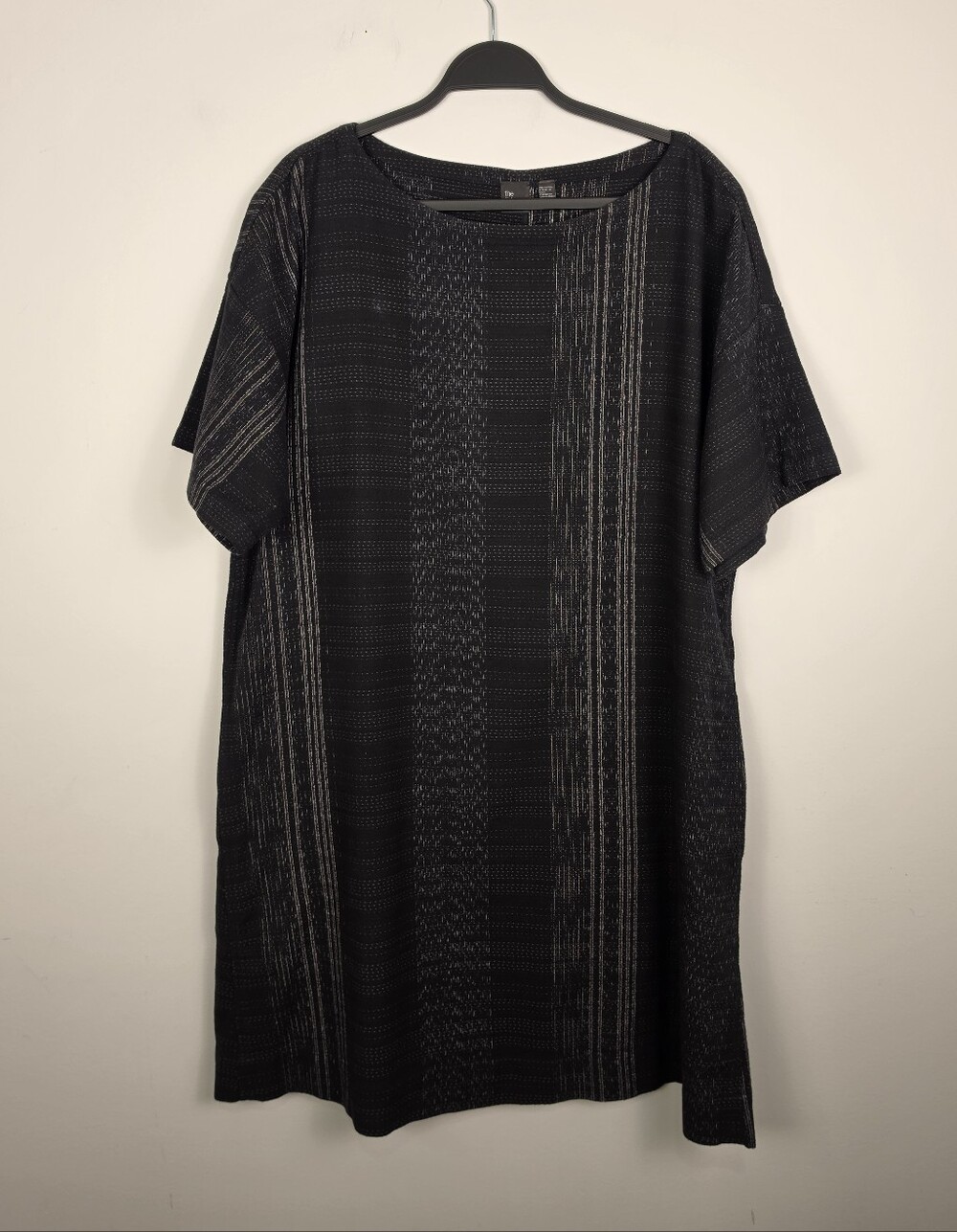Fisher Project By Eileen Fisher Koshi Crossing Shift Dress Black Womens Size XL - Picture 9 of 14